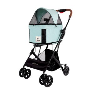 Triple-fold Doggy Traveler Stroller - Mint green