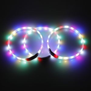 USB Rechargeable LED Dog Collar Medium 55cm