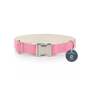 Beautiful in pink Dog collar (organic hemp & cotton)
