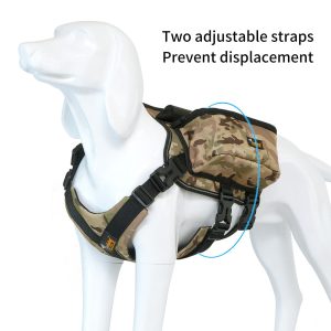 Reflective Outdoor Hiking Dog Backpack Harness-Military Green L